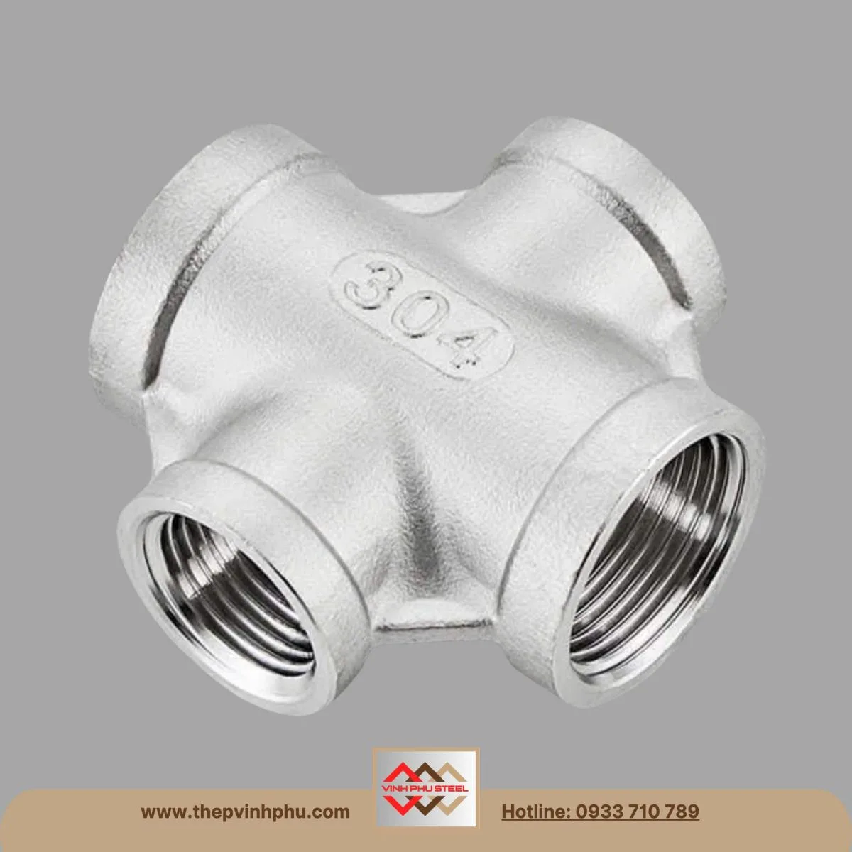 Chữ thập ren inox 304