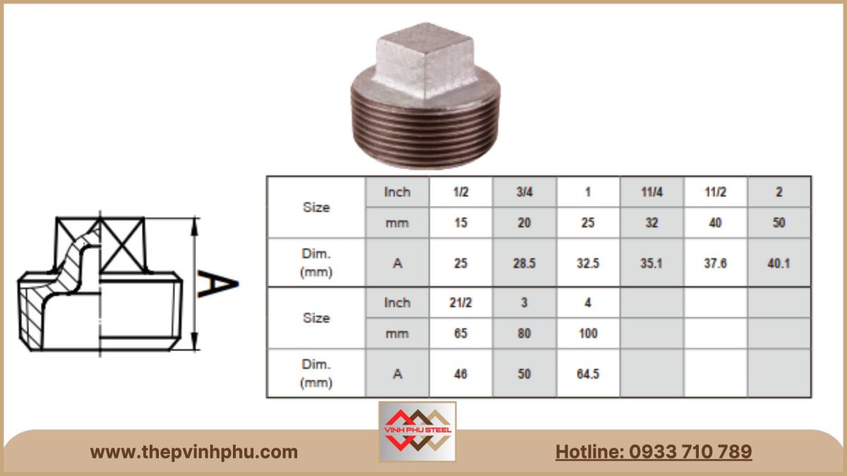 nút bị ren mạ kẽm cơ bản