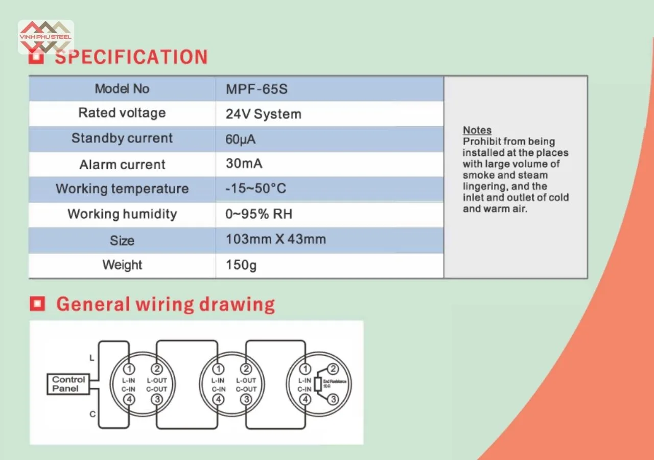 Đầu báo khói MPF-65S