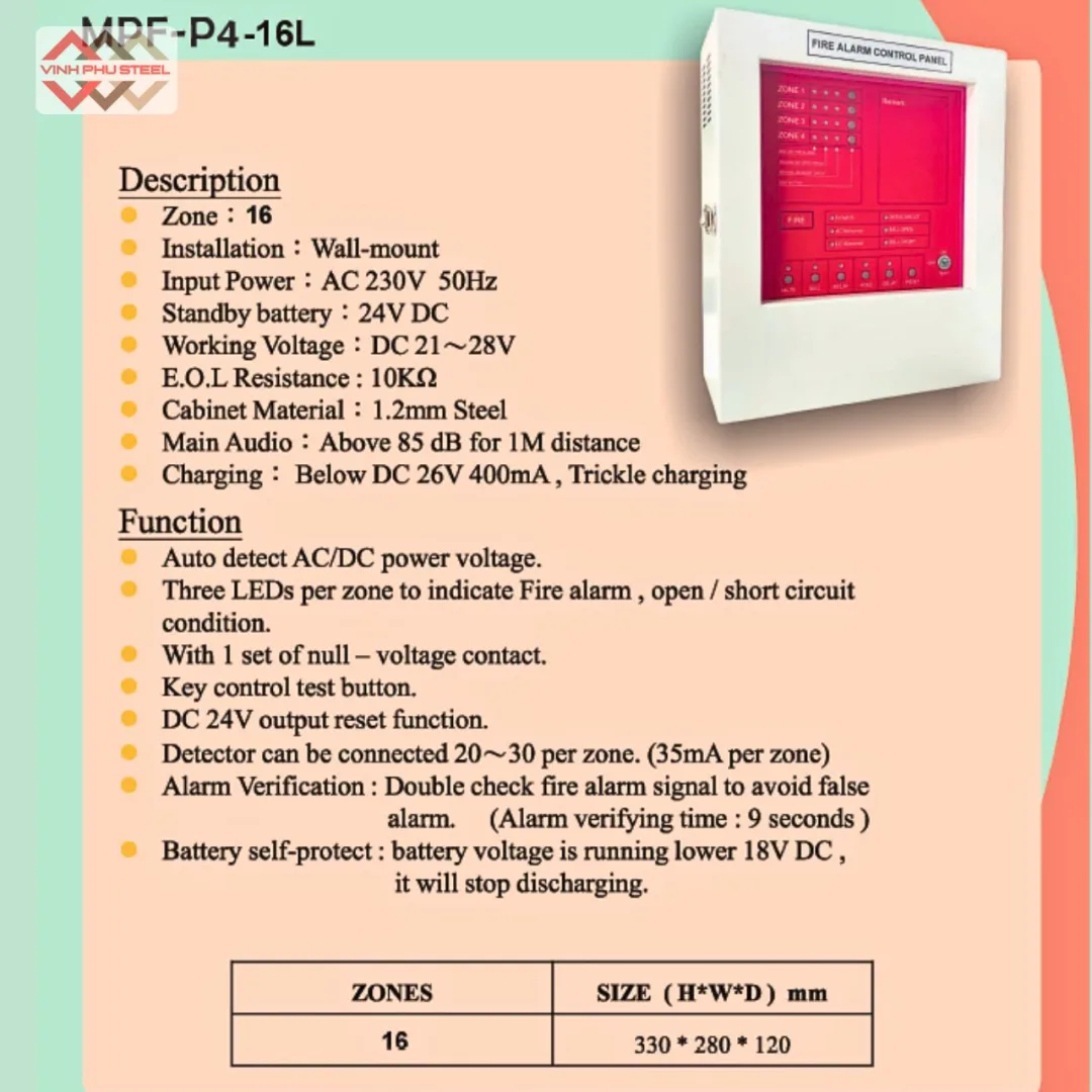 Tủ trung tâm báo cháy MPF-P4-16L