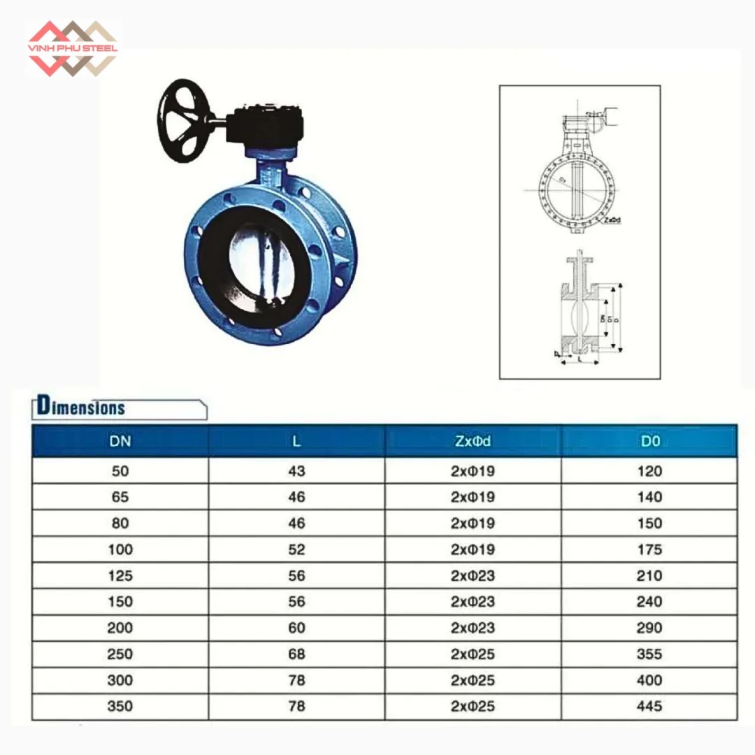 Valve bướm tay quay mặt bích Samwoo