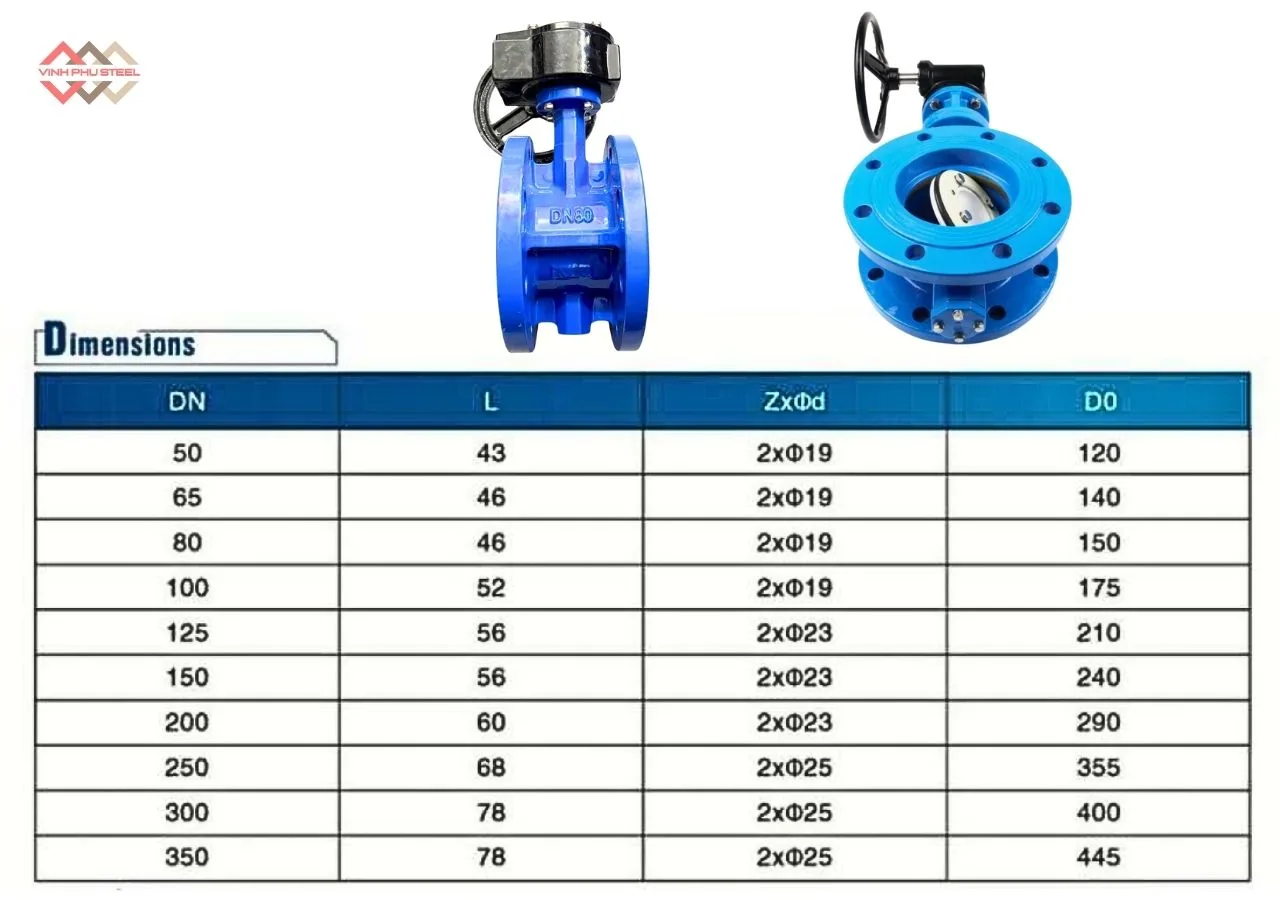 Van bướm tay quay mặt bích Samwoo