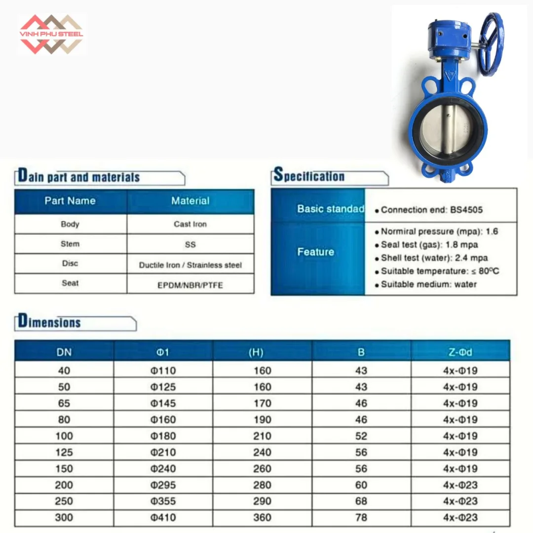 Valve bướm tay quay Samwoo