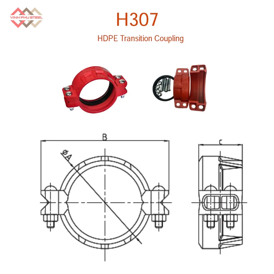 Khớp Nối Chuyển Đổi Rãnh HDPE MECH - Transition Coupling - Hình ảnh 2