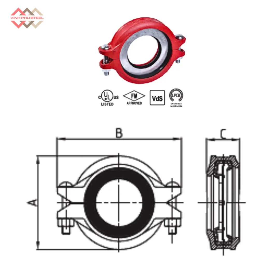 Khớp Nối Giảm Rãnh Mềm MECH - Cùm Nối Giảm Rãnh MECH - Hình ảnh 2