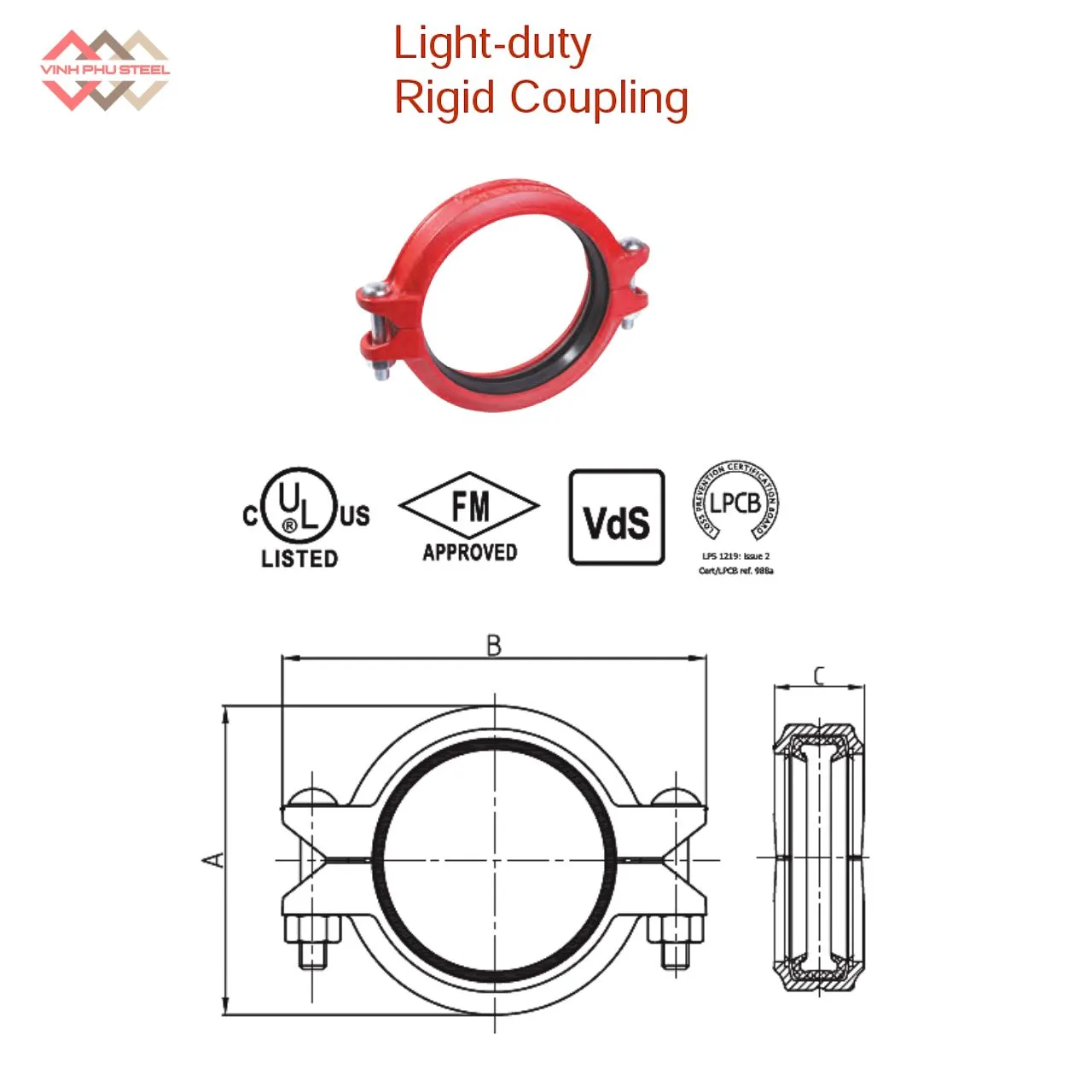 Cấu tạo Khớp nối rãnh cứng nhẹ MECH 