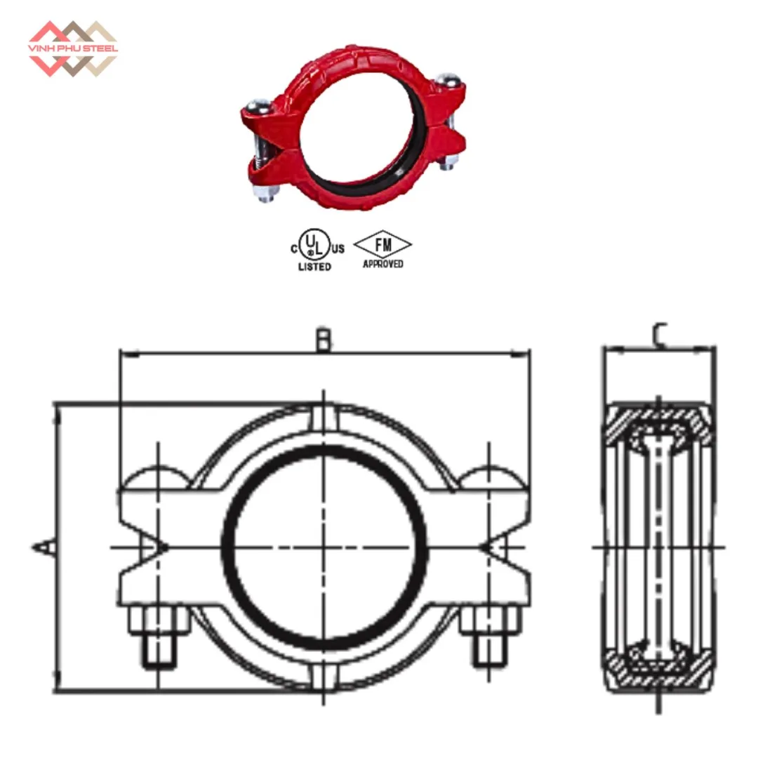 Khớp Nối Rãnh Mềm MECH - Cùm Nối Rãnh MECH - Hình ảnh 2
