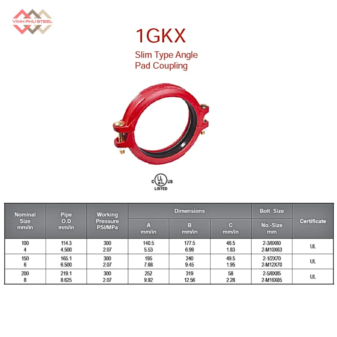 Khớp nối rãnh cứng góc Slim MECH