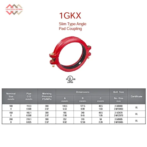Khớp nối rãnh cứng góc Slim MECH