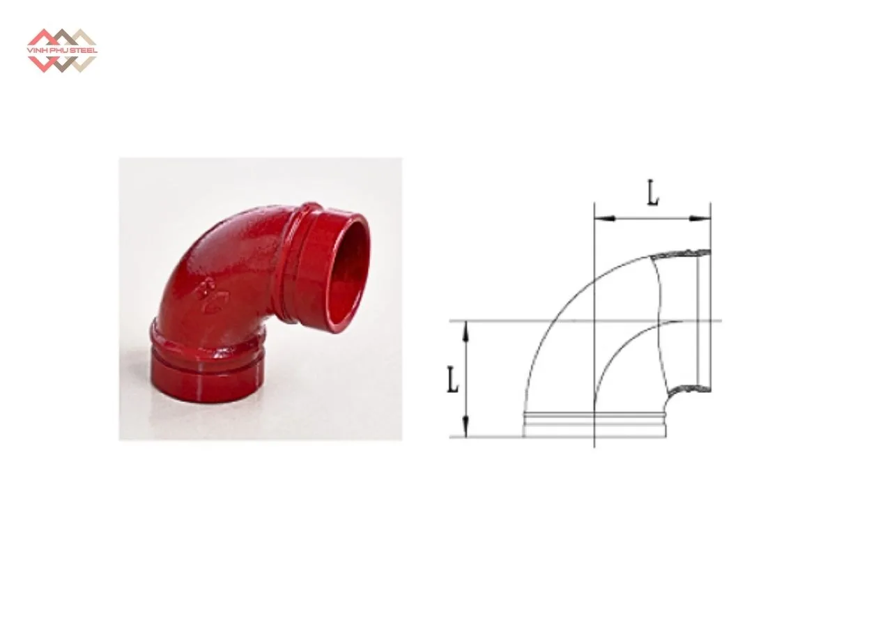 Cấu tạo cút nối rãnh 90 độ WPT