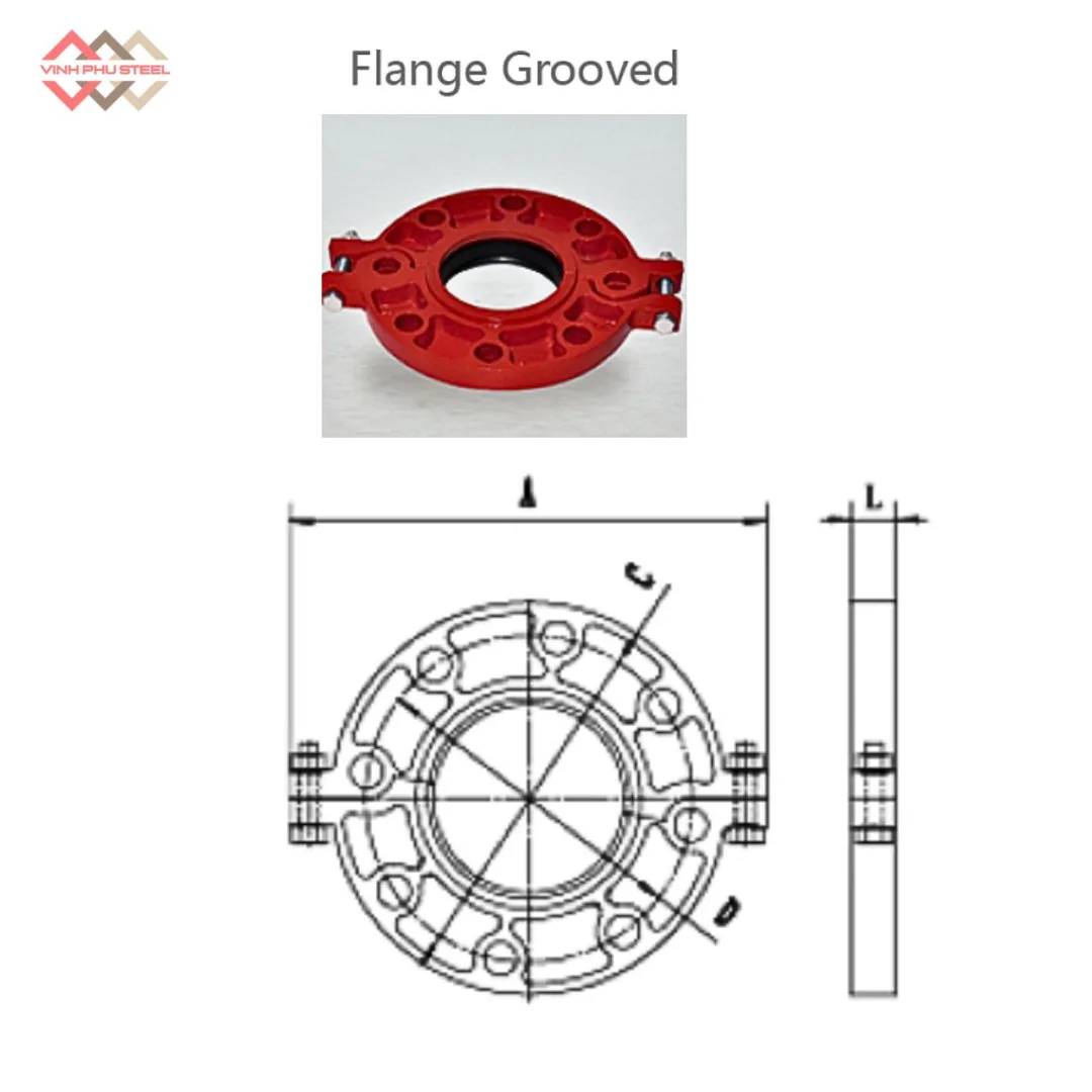 Mặt Bích Khớp Nối Rãnh Chuyển Đổi WPT - Flange Grooved WPT - Hình ảnh 2