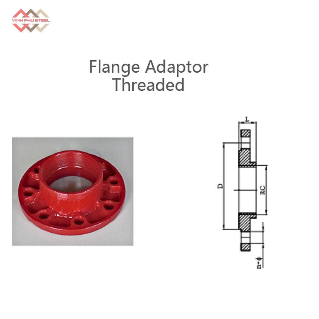 Mặt Bích Khớp Nối Ren Chuyển Đổi WPT - Flange Adaptor Threaded WPT - Hình ảnh 2