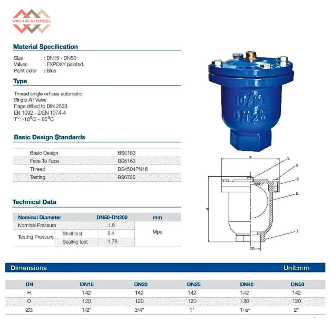 Valve xả khí tự động Samwoo