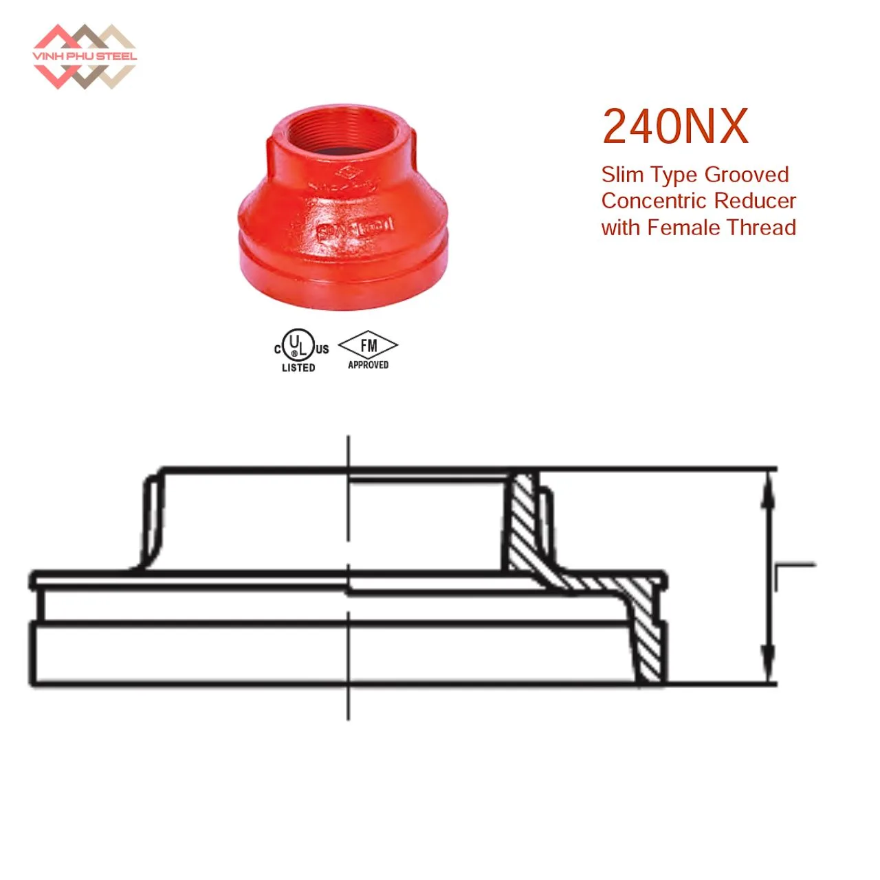 Côn Thu Đồng Tâm Nối Ren Loại Mỏng MECH