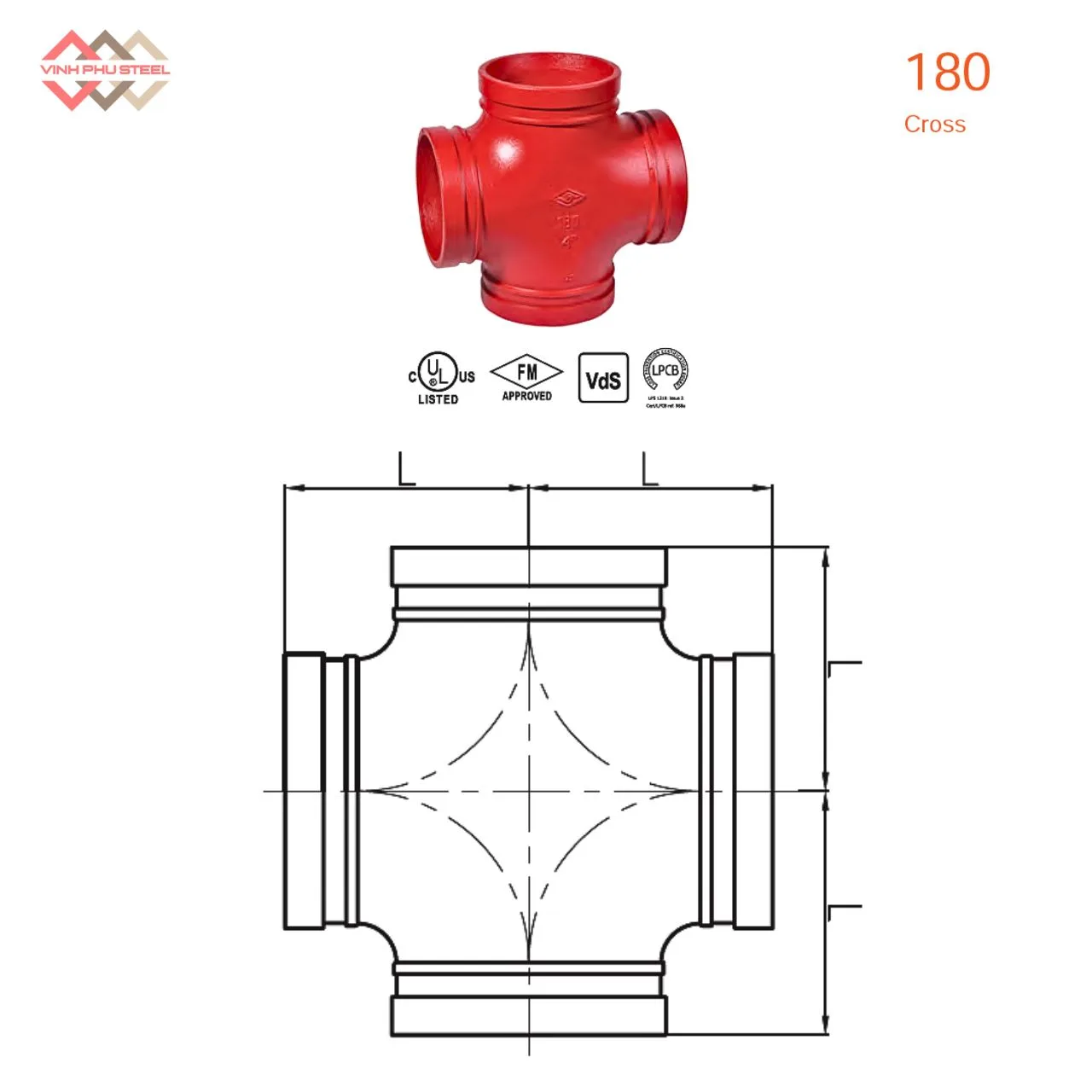 Chữ Thập Nối Rãnh MECH - Grooved Cross - Hình ảnh 2