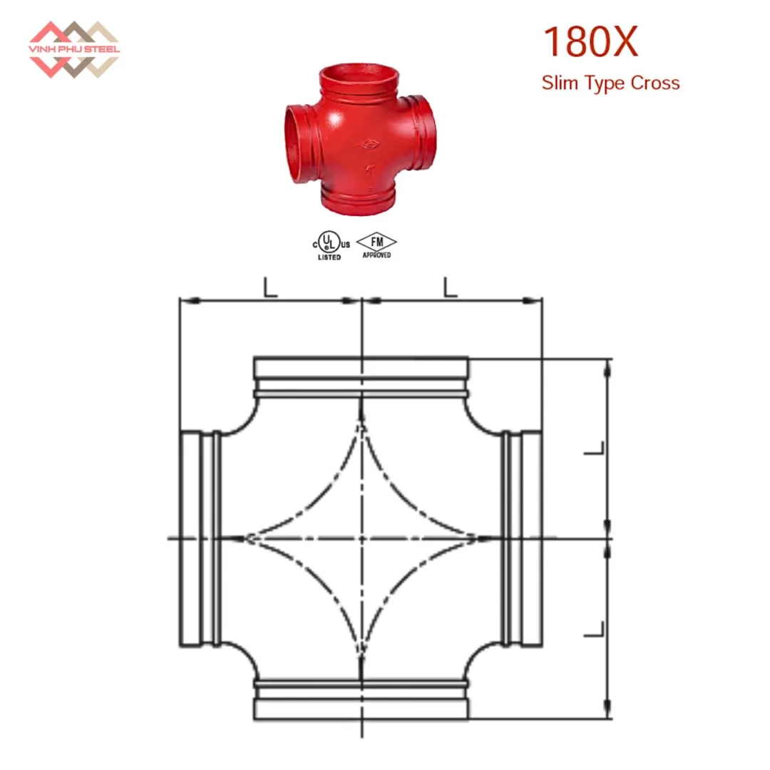 Chữ Thập Thu Nối Rãnh Loại Mỏng MECH - Nối Ống Chữ Thập - Hình ảnh 2
