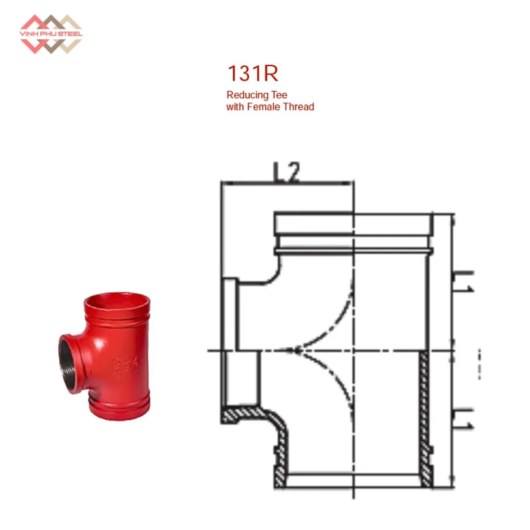 Tê Giảm Nhánh Nối Ren MECH - Reducing Tee With Female Thread - Hình ảnh 2
