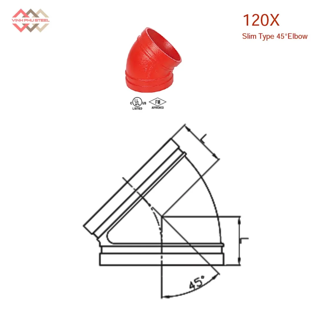 Co Nối Rãnh 45 Độ Mỏng MECH - Cút Nối 45 Độ Slim Type - Hình ảnh 2