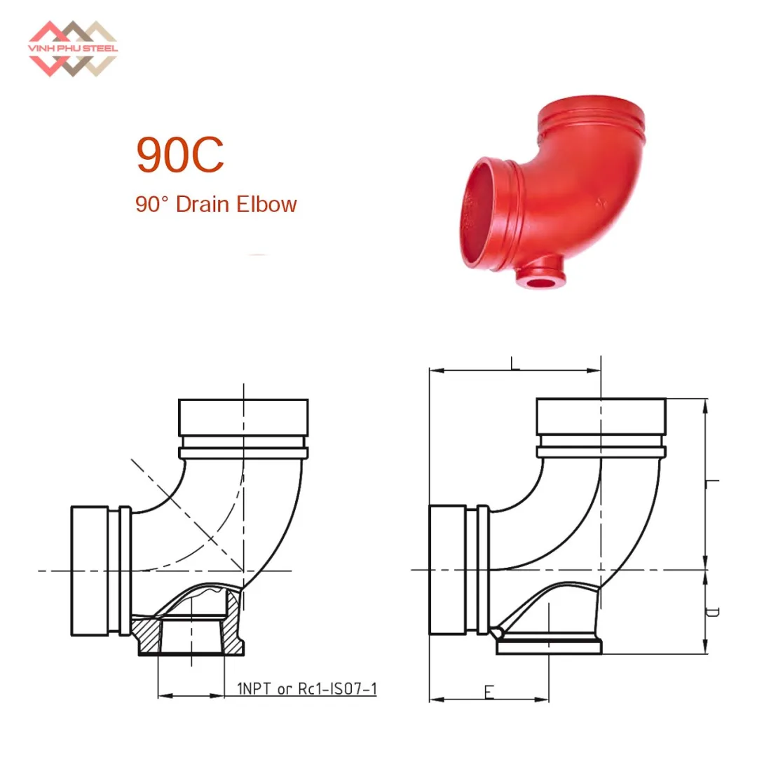 Khớp Nối Ống Khủy Tay MECH - Drain Elbow 90 Có Nhánh Phụ 1 inch - Hình ảnh 2
