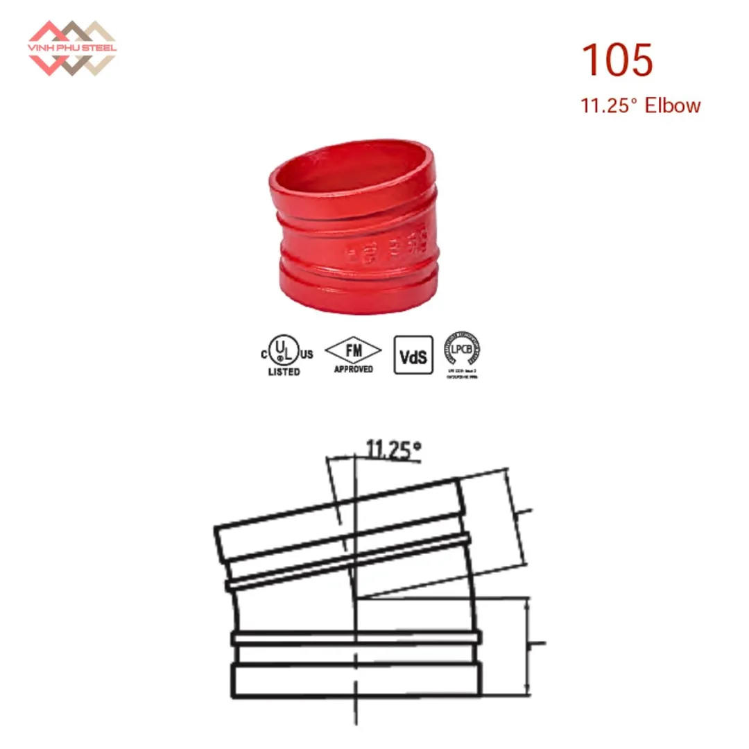 Lơi 11.25 Độ Nối Rãnh MECH - Co Nối Rãnh, Lơi Nối Rãnh - Hình ảnh 2