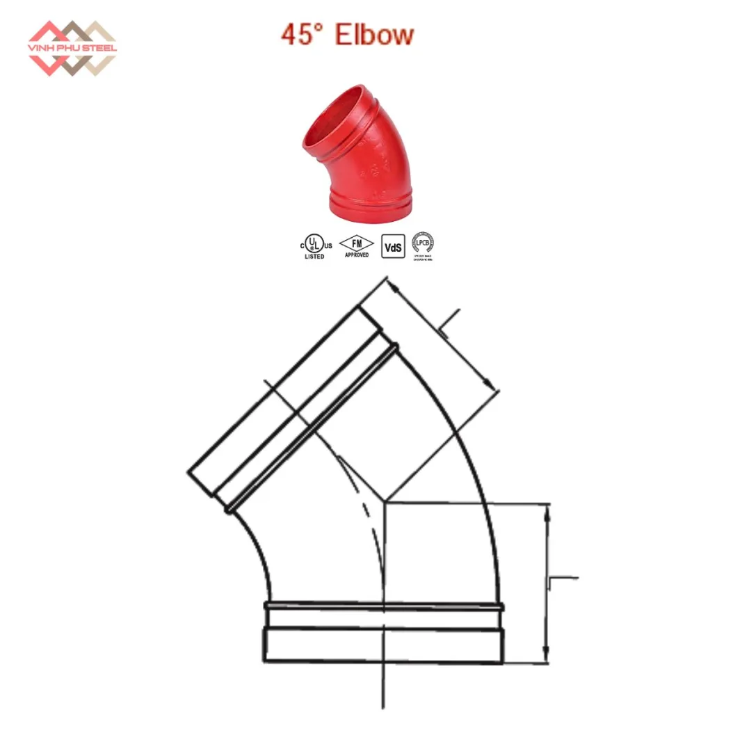 Co 45 Độ Nối Rãnh MECH - Cút Nối 45 Độ - Hình ảnh 2