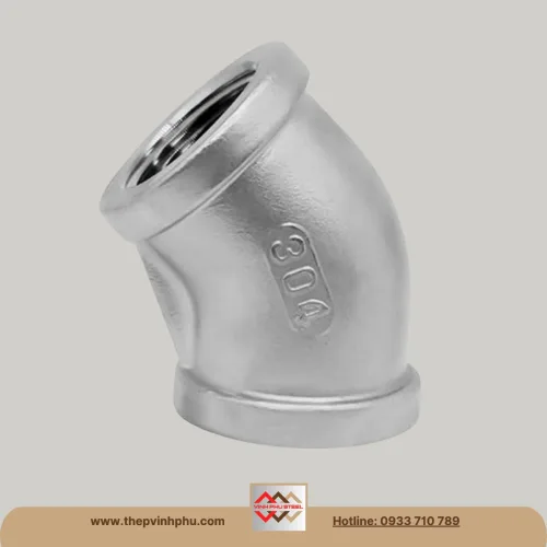 Cút lơi ren inox 45 độ