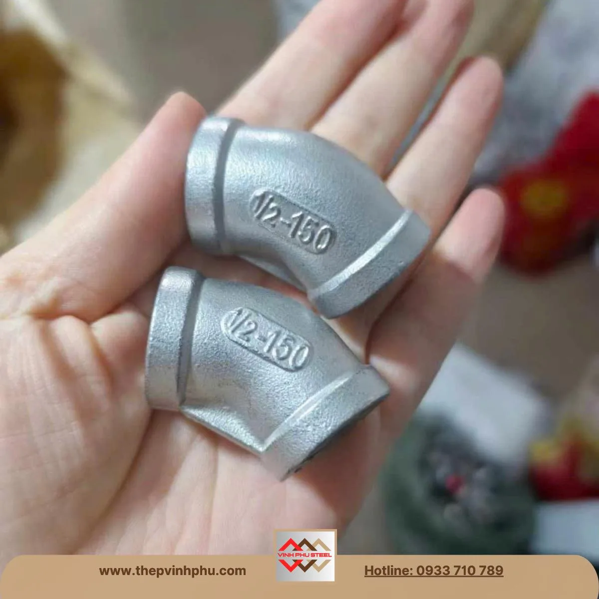 Cút lơi ren inox 45 độ