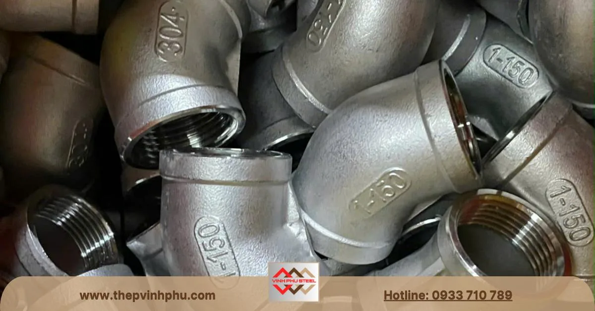 Cút lơi ren inox 45 độ