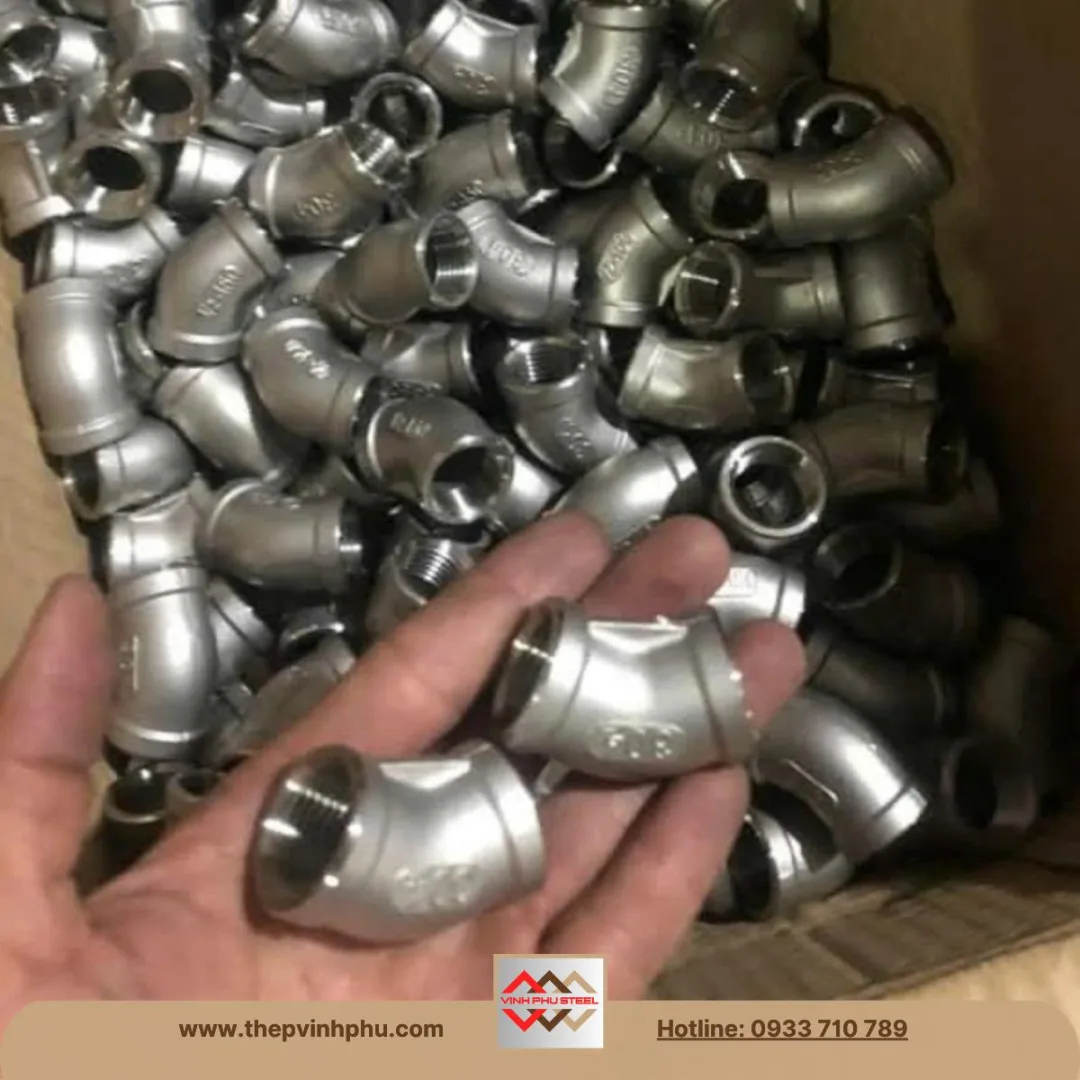 Cút lơi ren inox 45 độ