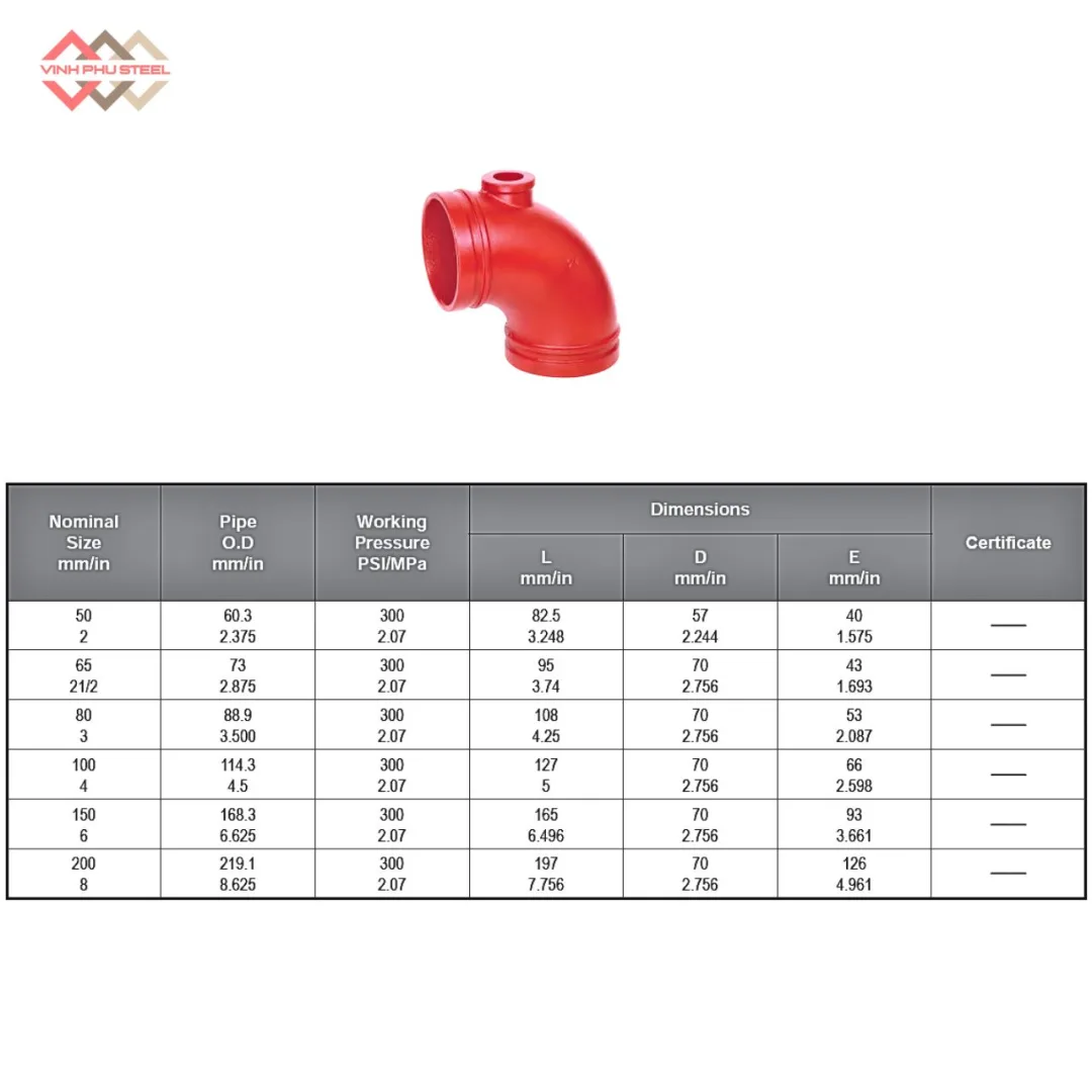 Khớp nối ống thép khủy tay MECH