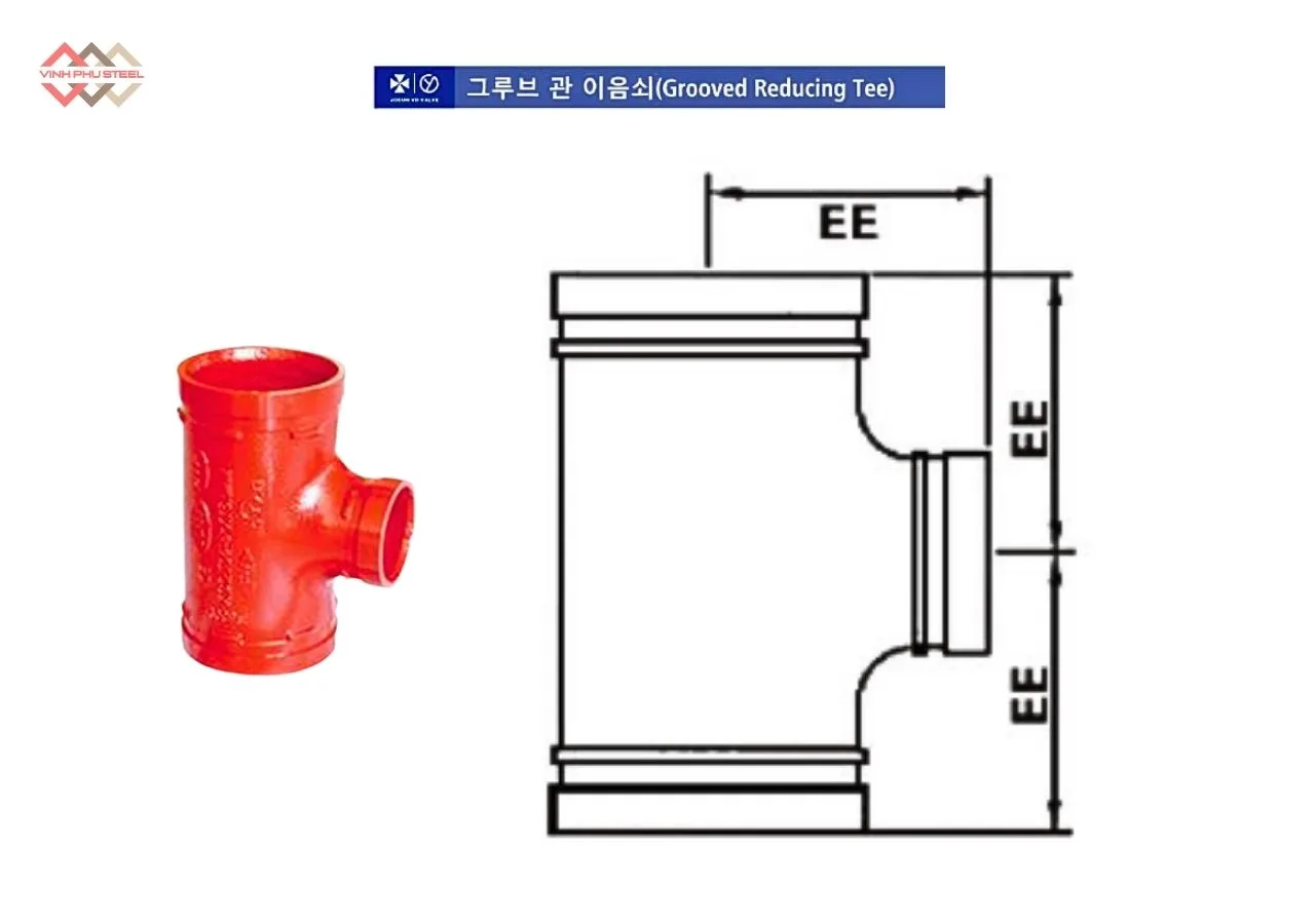 Cấu Tạo Tê Giảm Nối Rãnh Joeun Korea