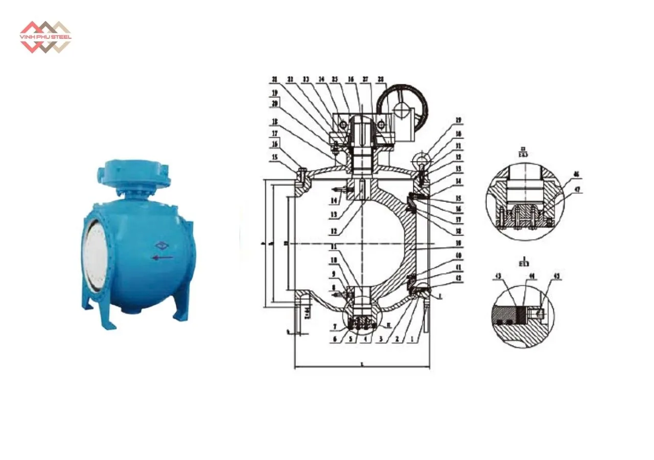 Cấu Tạo Van Bán Cầu Lệch Tâm Joeun Korea