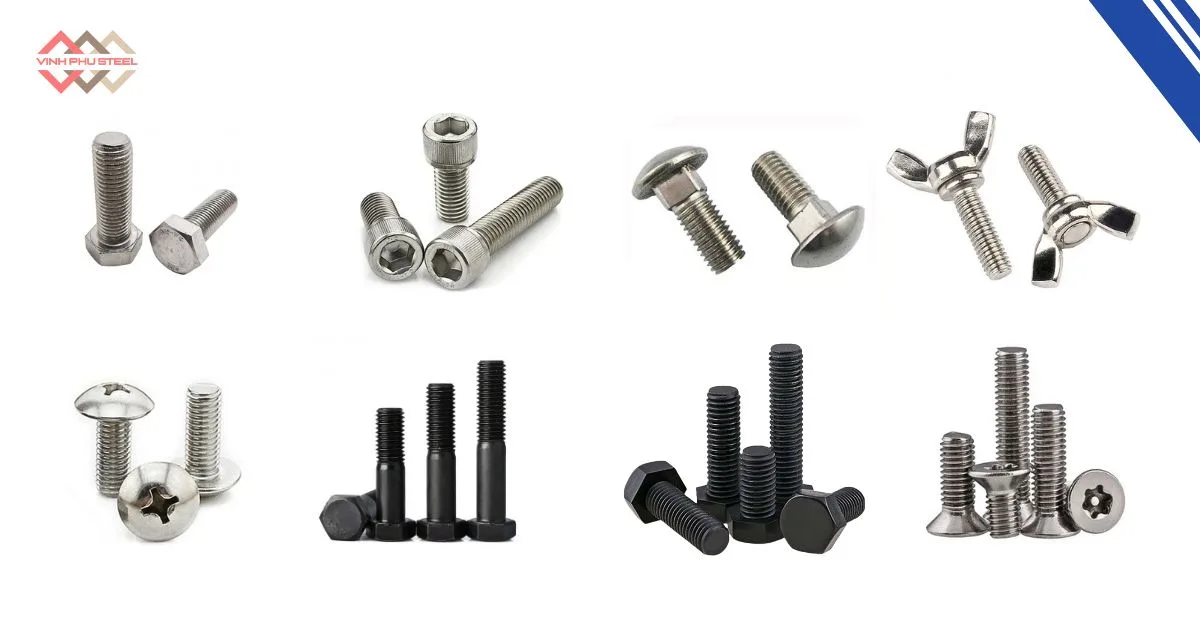 Phân loại theo hình dạng đầu bu lông