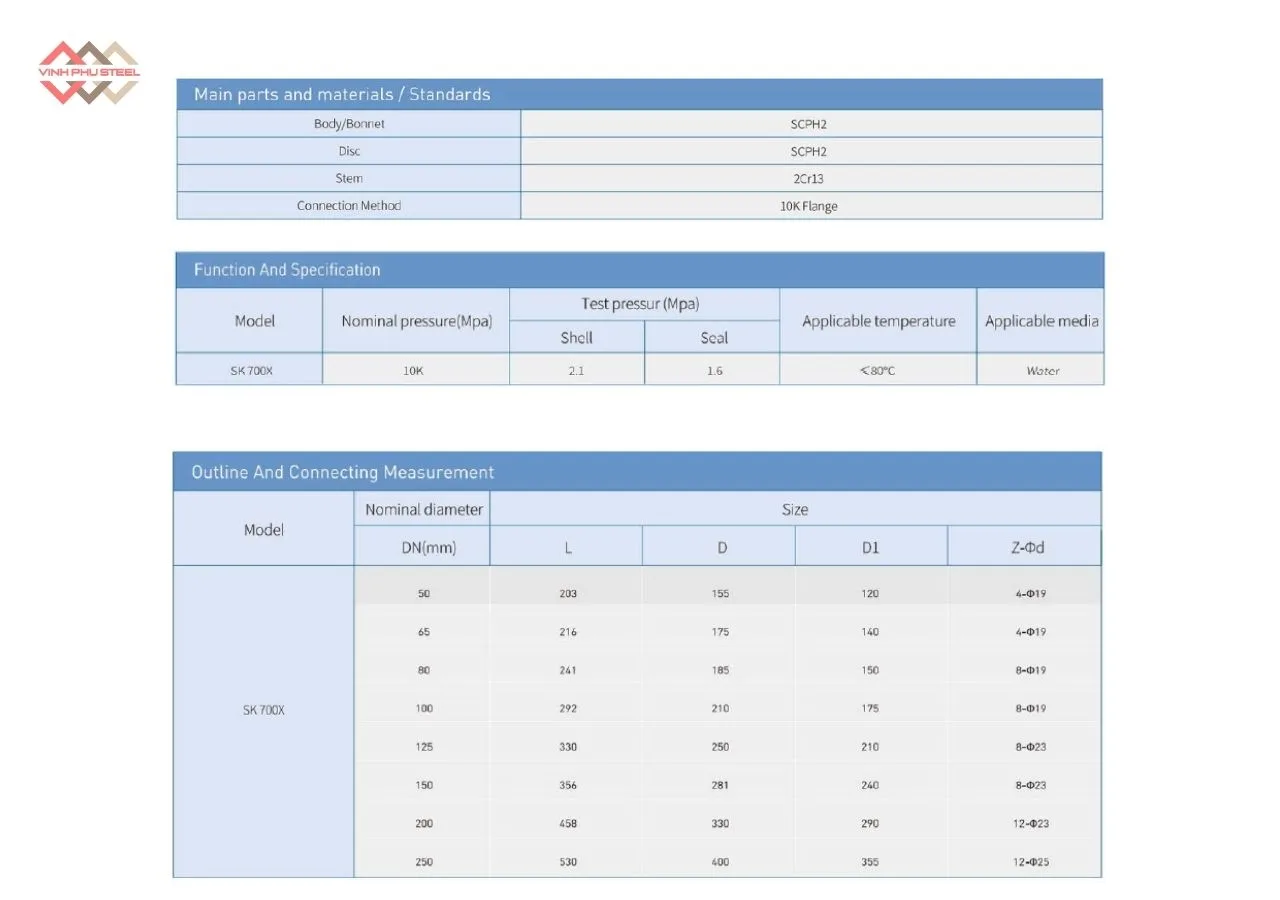 Thông Số Van Điều Chỉnh Lưu Lượng SK 400X Joeun Korea