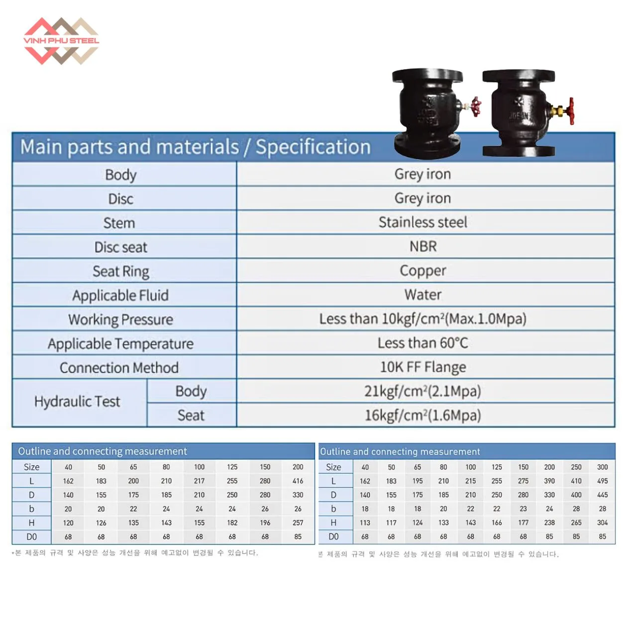 Valve Một Chiều Kiểu Nâng Joeun Korea