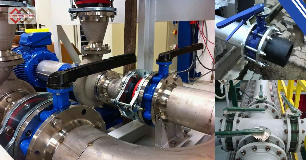 Ứng dụng van bướm tay gạt