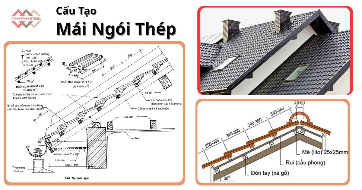 Cấu tạo mái ngói thép