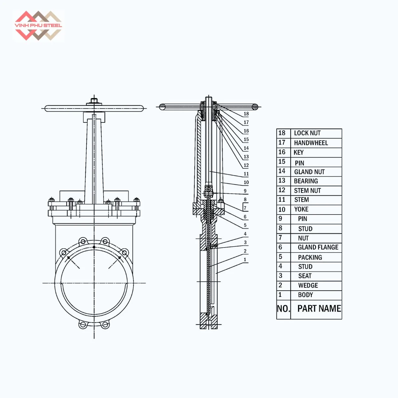 Van Cổng Dao Inox Joeun