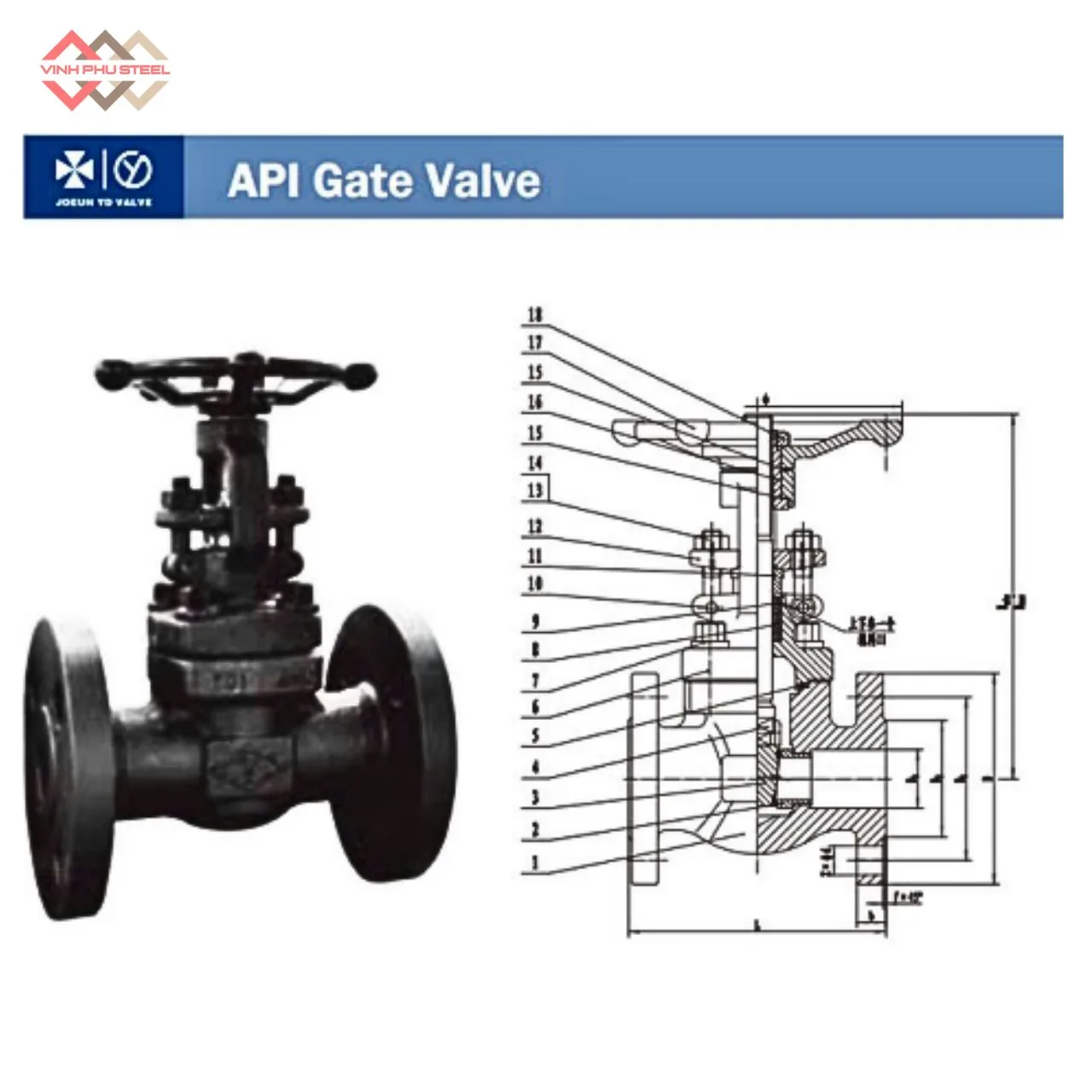 Van Cổng Tay Quay Tiêu Chuẩn API Joeun Korea - API Gate Valve - Hình ảnh 2