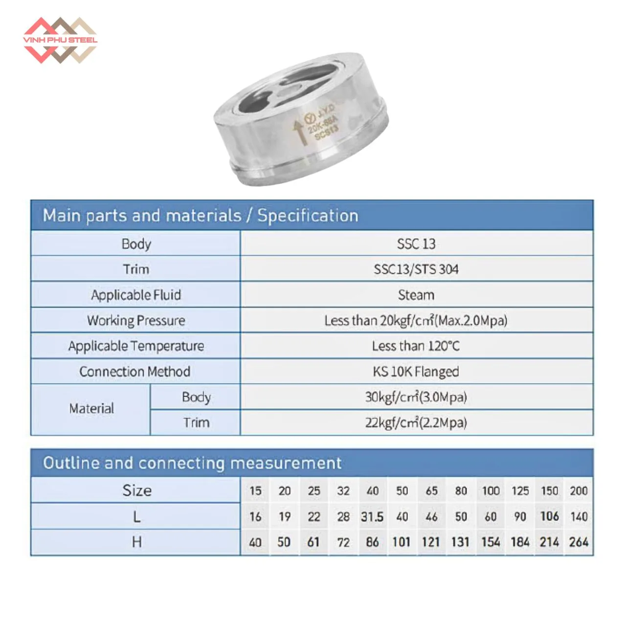 Van Một Chiều Lá Lật Cối Inox Joeun Korea