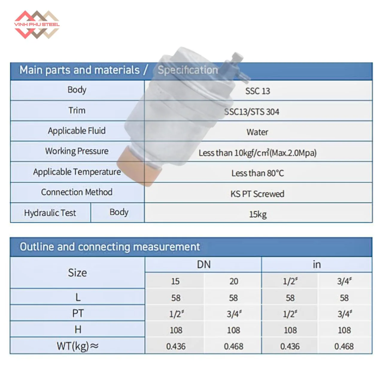 Van xả Khí Nối Ren Inox