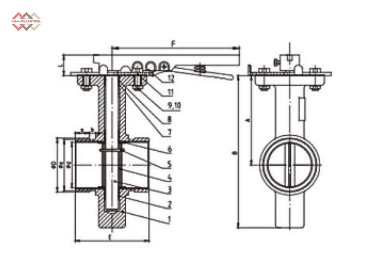 Cấu Tạo Van Bướm Gang Nối Rãnh Joeun Korea