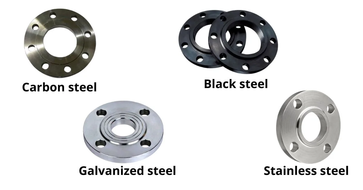 Phân loại mặt bích thép theo vật liệu