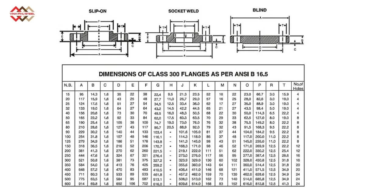 Mặt bích inox Class 300