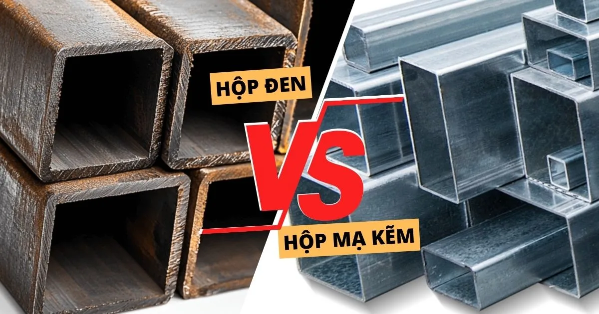 So sánh giá thép hộp đen và giá thép hộp mạ kẽm