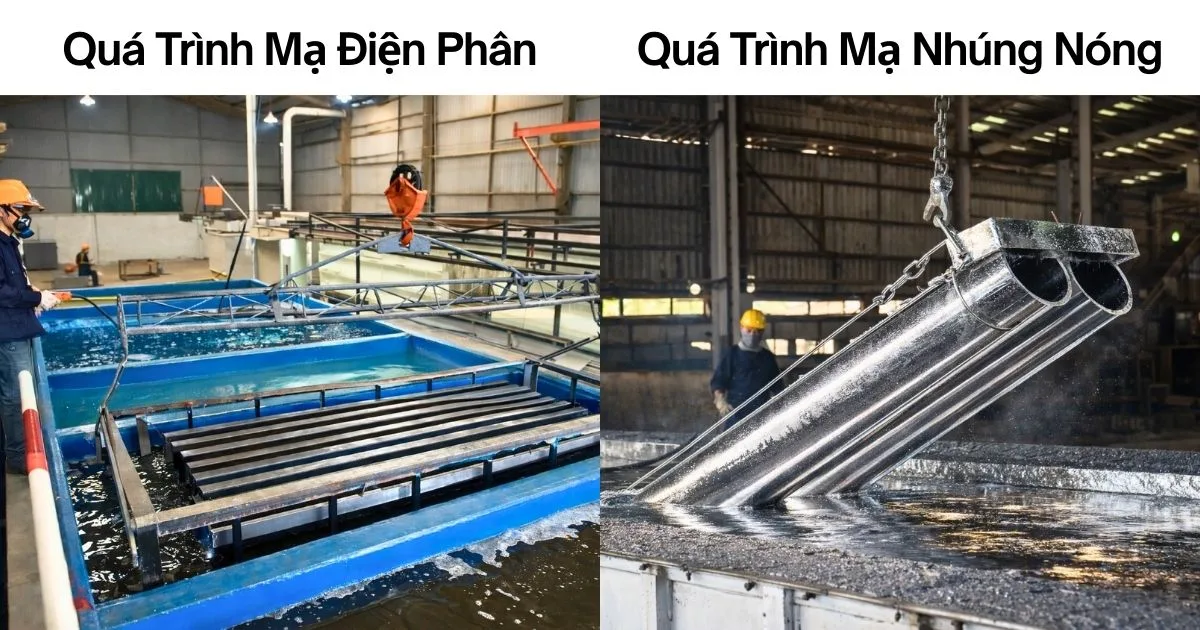Quá trình mạ kẽm ống thép đúc bằng 2 phương pháp