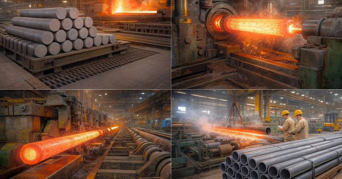 Quy trình sản xuất ống thép đúc