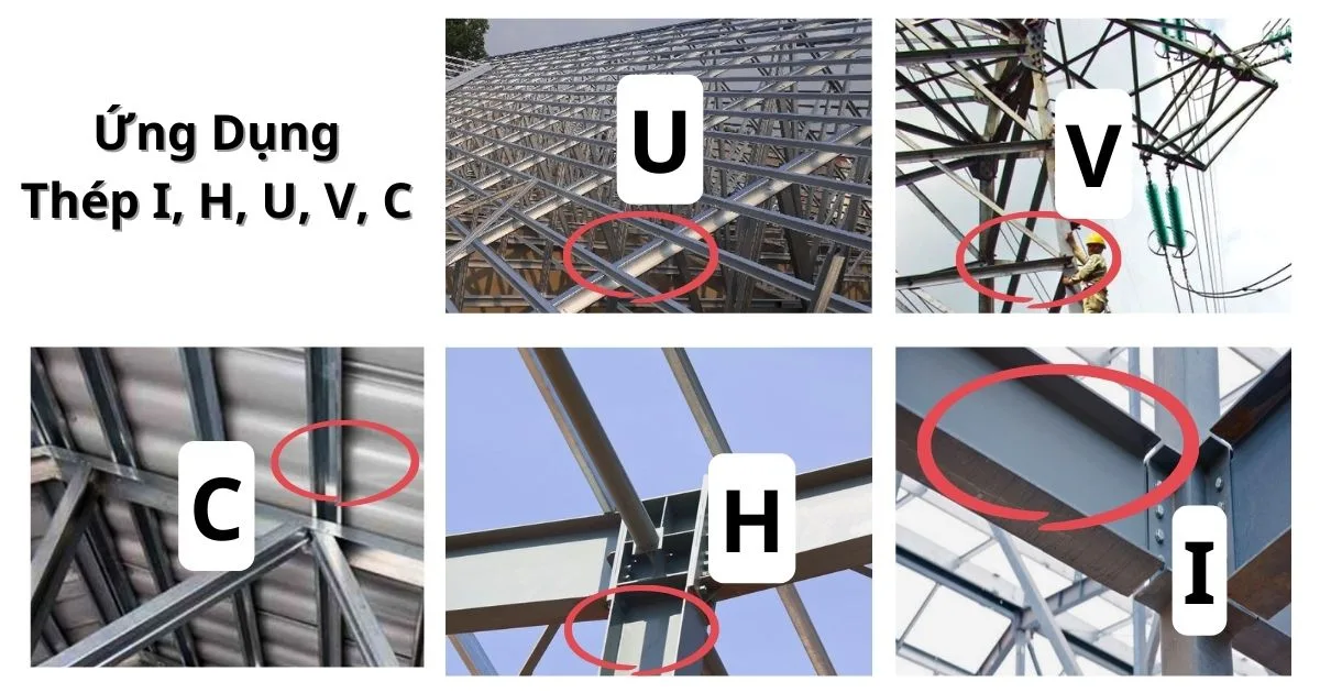 Ứng dụng thép hình i, h, u, v, c