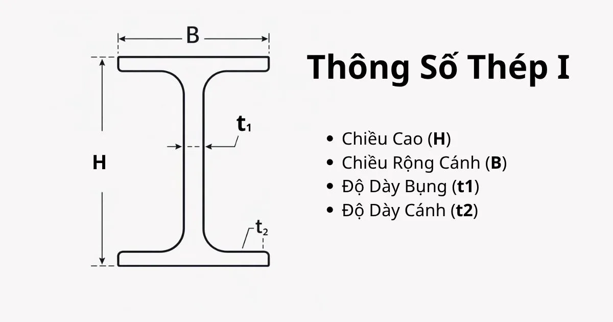 Thông số kỹ thuật thép i
