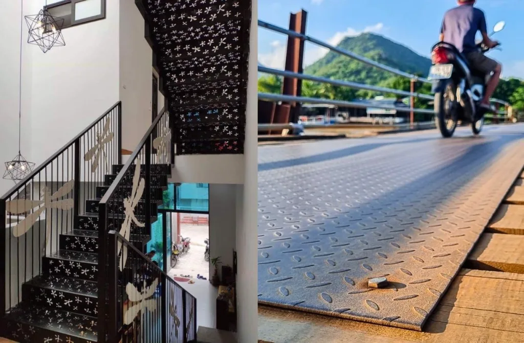 ứng dụng thép tấm chống trượt